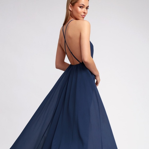 Lulus - Mythical Kind Of Love Dress - Navy - NWT - Picture 2 of 6